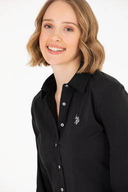 U. S. Polo Assn Женская черная базовая рубашка с длинным рукавом - U.s. polo assn фото 16