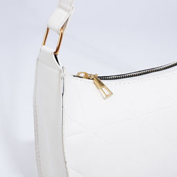 Сумка-багет на молнии, цвет белый - Simaland фото 4