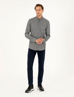 Gri Slim Fit Uzun Kollu G_mlek