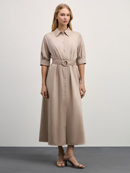 Платье-рубашка с поясом / Zarina фото 4