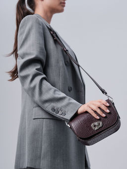 Сумка кожаная кросс-боди Deboro 30879 пурпурный