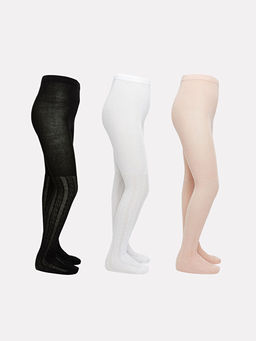 Desenli K?z ?ocuk K?lotlu ?orap 3l?