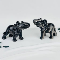 Фигурка Слон из серебристого Обсидиана