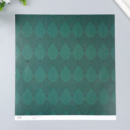 Цена за 5 шт. Бумага для скрапбукинга двусторонняя «Монстрики и листья», плотность 180 г, 30.5×32 см