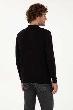 Erkek Slim Fit Polo Yaka Siyah Basic Kazak - U.s. polo assn фото 11