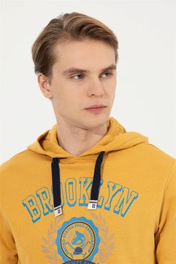 Мужская толстовка с капюшоном цвета шафрана - U.s. polo assn фото 4