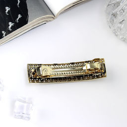 Заколка - автомат для волос «Роуз», прямой, 8.5 см, тёмное золото