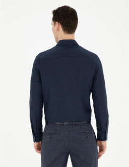 Lacivert Slim Fit Uzun Kollu G_mlek - Pierre cardin фото 5