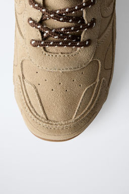 LEATHER LACE-UP PLIMSOLLS - Zara фото 4