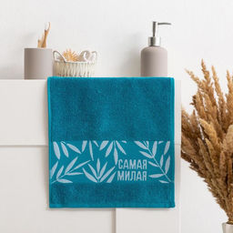 Полотенце махровое Этель. Самая милая, 30?60 см, хлопок 100%, бирюзовое