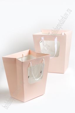 Сумка для цветов 30*35*24 см (10 шт) SF-7132, розовый УЦЕНКА