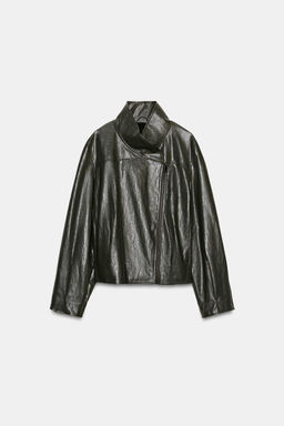 CHAQUETA EFECTO PIEL ZW COLLECTION / Gris - Zara фото 8