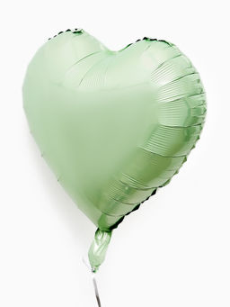 Цена за 2 шт. Воздушные шары фольгированные 17" «Сердце», зелёный сатин, набор 5 шт.