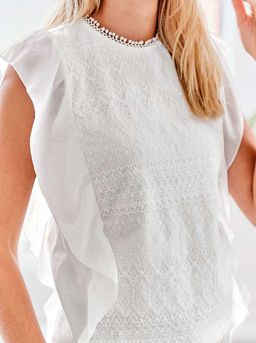 Блузка, экрю - Linea tesini фото 5