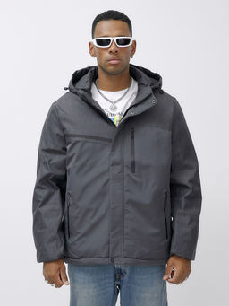 Куртка спортивная мужская зимняя большого размера темно-серого цвета 66613TC - Mtforce фото 7