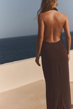 LONG HALTER DRESS WITH OPEN BACK - Zara фото 27