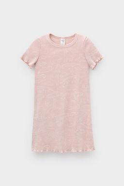 К 1180/24/зоопарк на дымчатой розе сорочка для дев