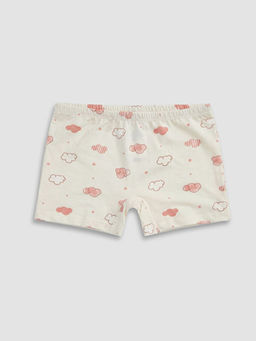 Pamuklu Bask?l? K?z ?ocuk Boxer