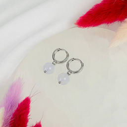 Серьги из голубого Халцедона