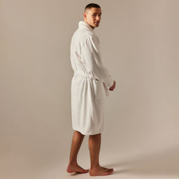 Халат махровый мужской SL HOME: Basic «Блан де Блан», размер S, хлопок 100%, белый