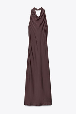 CONTRAST TRIM SATIN MIDI DRESS - Zara фото 15