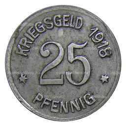 Монета 25 пфеннигов 1918 года Германия  Нотгельд Кобленц