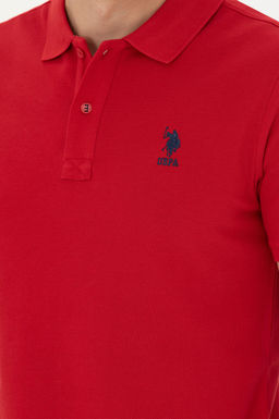 Erkek Slim Fit Polo Yaka K_rm_z_ Basic Ti__rt