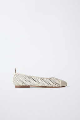 GLITTER BALLERINA SHOES WITH TOECAP