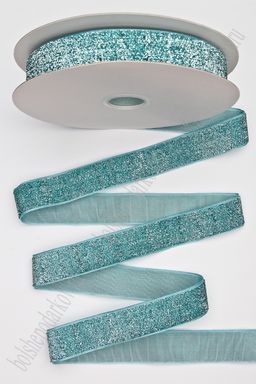 Лента с люрексом 2,5 см*20 ярд (SF-7317) голубой №13