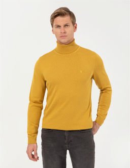 Hardal Slim Fit Bal_k__ Yaka Basic Triko Kazak