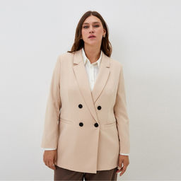 Пиджак женский двубортный MIST plus-size, размер 56, бежевый