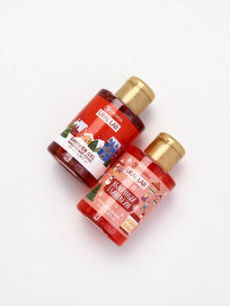 Подарочный набор новогодний в санях: 2 геля для душа, соль для ванны и мочалка, URAL LAB