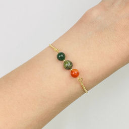 Браслет регулируемый для "Девы" из Агата, Яшмы и Нефрита от 16 см