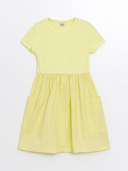 Bisiklet Yaka K?sa Kollu K?z ?ocuk Elbise