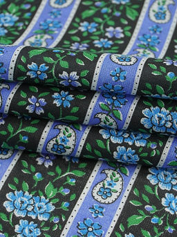 Ситец Фанни - синие цветы, ш.0.8м, хлопок-100%, 90гр/м.кв - Купава фото 3