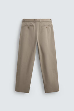 TEXTURED STRAIGHT-LEG TROUSERS