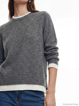 Bisiklet Yaka Kad?n Triko Kazak