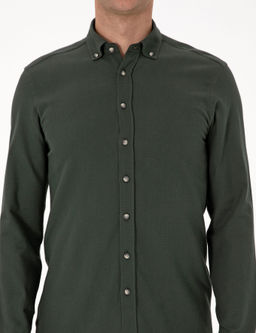 Koyu Haki Slim Fit Uzun Kollu G_mlek - Pierre cardin фото 6