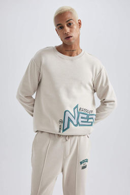 DeFactoFit Толстовка из плотной ткани NBA Brooklyn Nets стандартного кроя с круглым вырезом