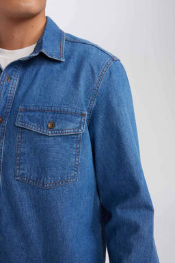 Рубашка стандартного кроя с длинным рукавом - Defacto фото 5