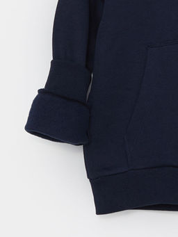 Kap??onlu D?z Erkek ?ocuk Kal?n Sweatshirt