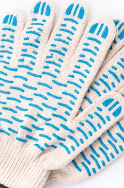 Цена за 5 шт. Перчатки хлопковые 5-нитка 10 класс с нанесением ПВХ Кириллица 23  фото 2