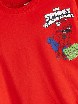 Bisiklet Yaka Spider-Man Bask?l? Erkek ?ocuk Ti??rt