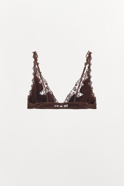 SATIN LACE TRIANGLE BRALETTE - Zara фото 6