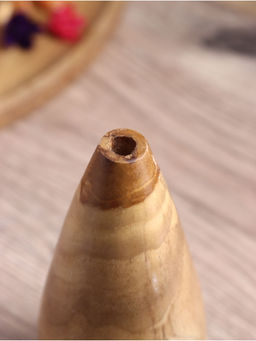 Ваза для сухоцветов «Винтаж», 8×8×17 см, дерево джати, коричневая