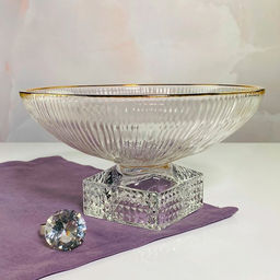 Фруктовница 27,5см на ножке в под.уп. (х4)Стекло арт.200-131