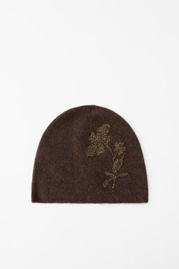 WOOL AND ALPACA BEANIE WITH BEADS - Zara фото 2