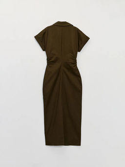 Платье миди из хлопка со сборками / Zarina