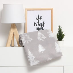 Плед флисовый новогодний Экономь и Я. Ёлочки, 150?130 см, пл.160 г/м?