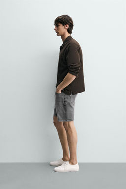 BERMUDA DENIM REGULAR FIT / Gris